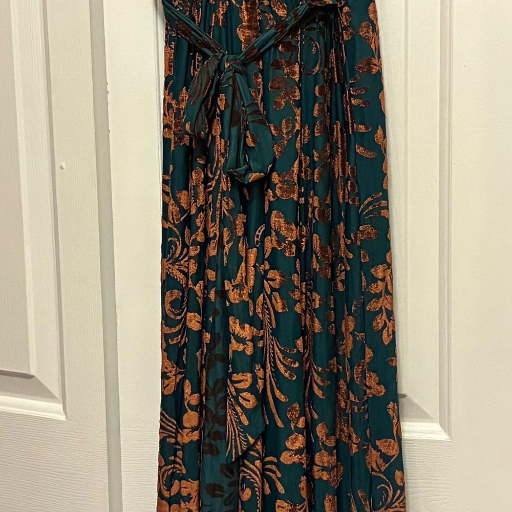 Baltic Born Teal and Copper Floral Maxi Dress - Picture 2 of 5